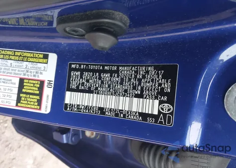 2018 Toyota Corolla Se from USA, damaged, VIN 2T1BURHE5JC973402